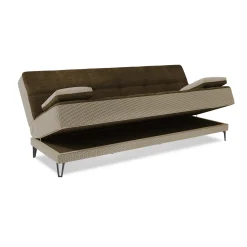 Divano letto 3 posti Aborigeni, 190x87h97 cm, Grigio E Marrone<Dmora Fashion