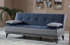 Divano letto 3 posti Aborigeni, 190x87h97 cm, Grigio e Blu<Dmora Outlet