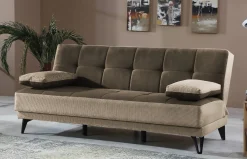 Divano letto 3 posti Aborigeni, 190x87h97 cm, Grigio E Marrone<Dmora Fashion