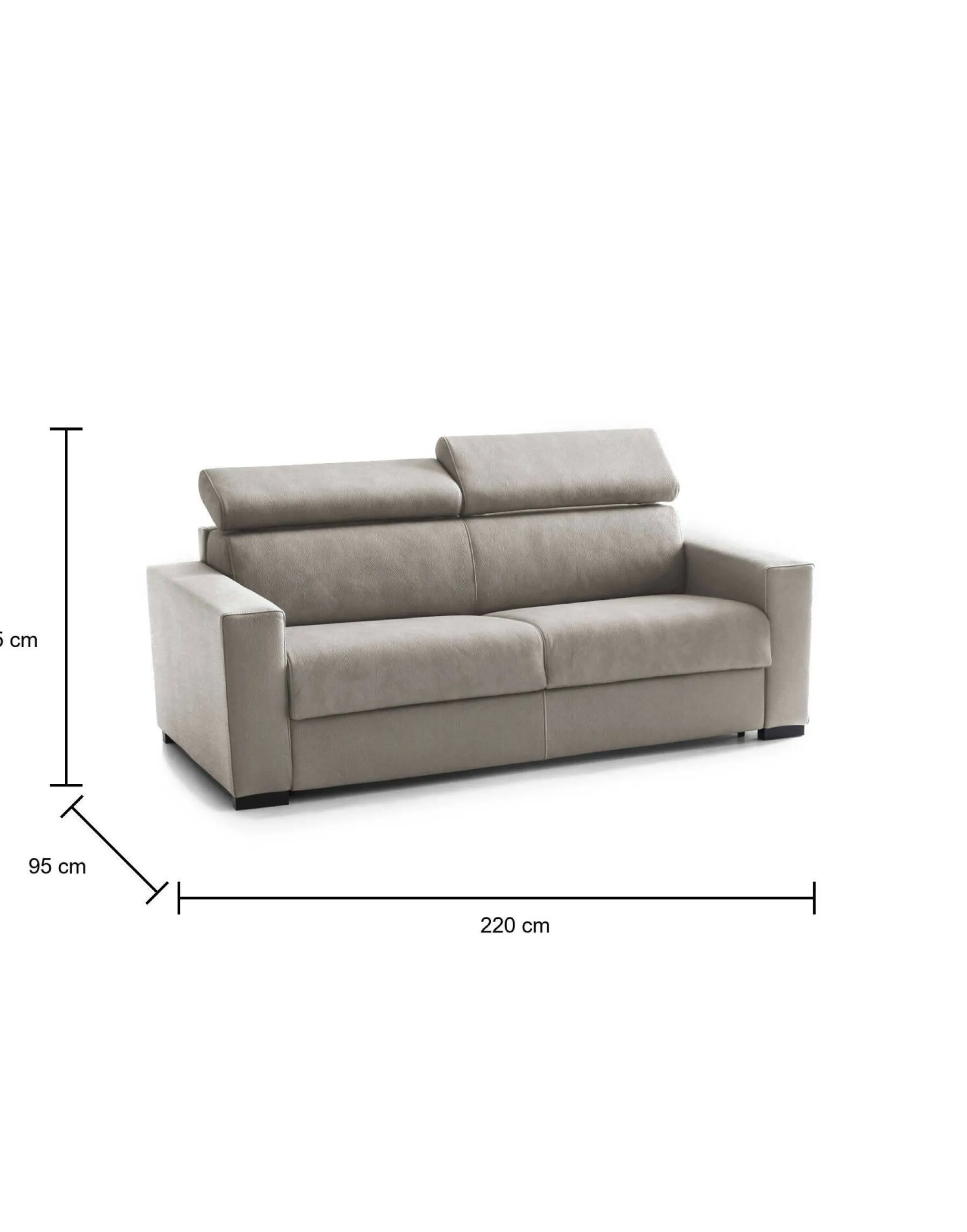 Divano letto 3 posti Action, Cm 220x95h85,<Dmora Best
