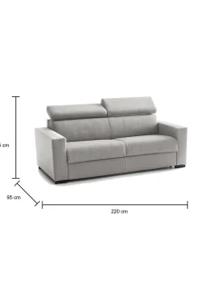 Divano letto 3 posti Action, Cm 220x95h85,<Dmora Cheap