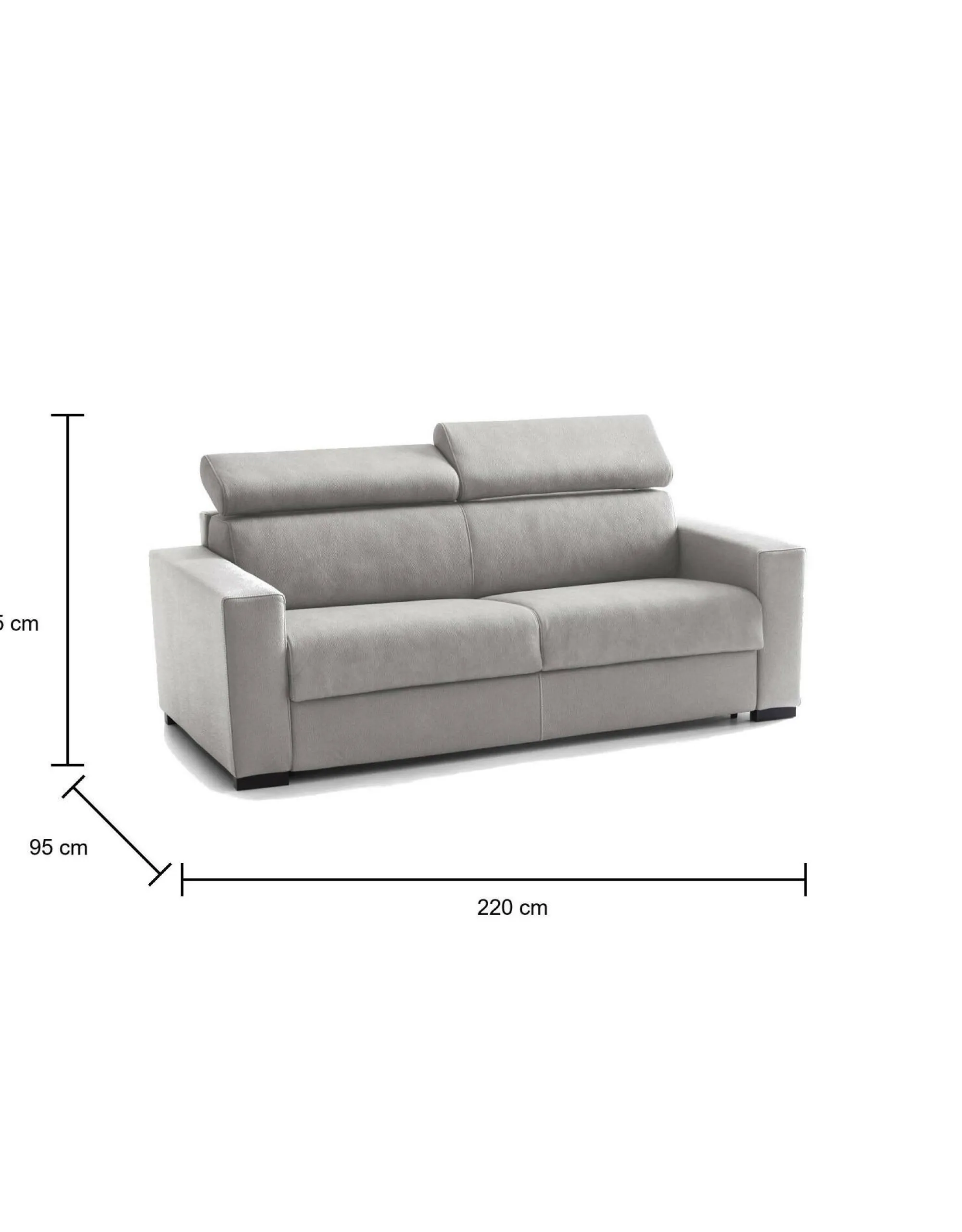 Divano letto 3 posti Action, Cm 220x95h85,<Dmora Cheap
