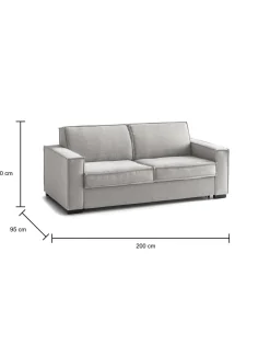Divano letto 3 posti Adalberto, Cm 200x95h90,<Dmora New