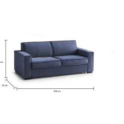 Divano letto 3 posti Adalberto, Cm 200x95h90,<Dmora Online