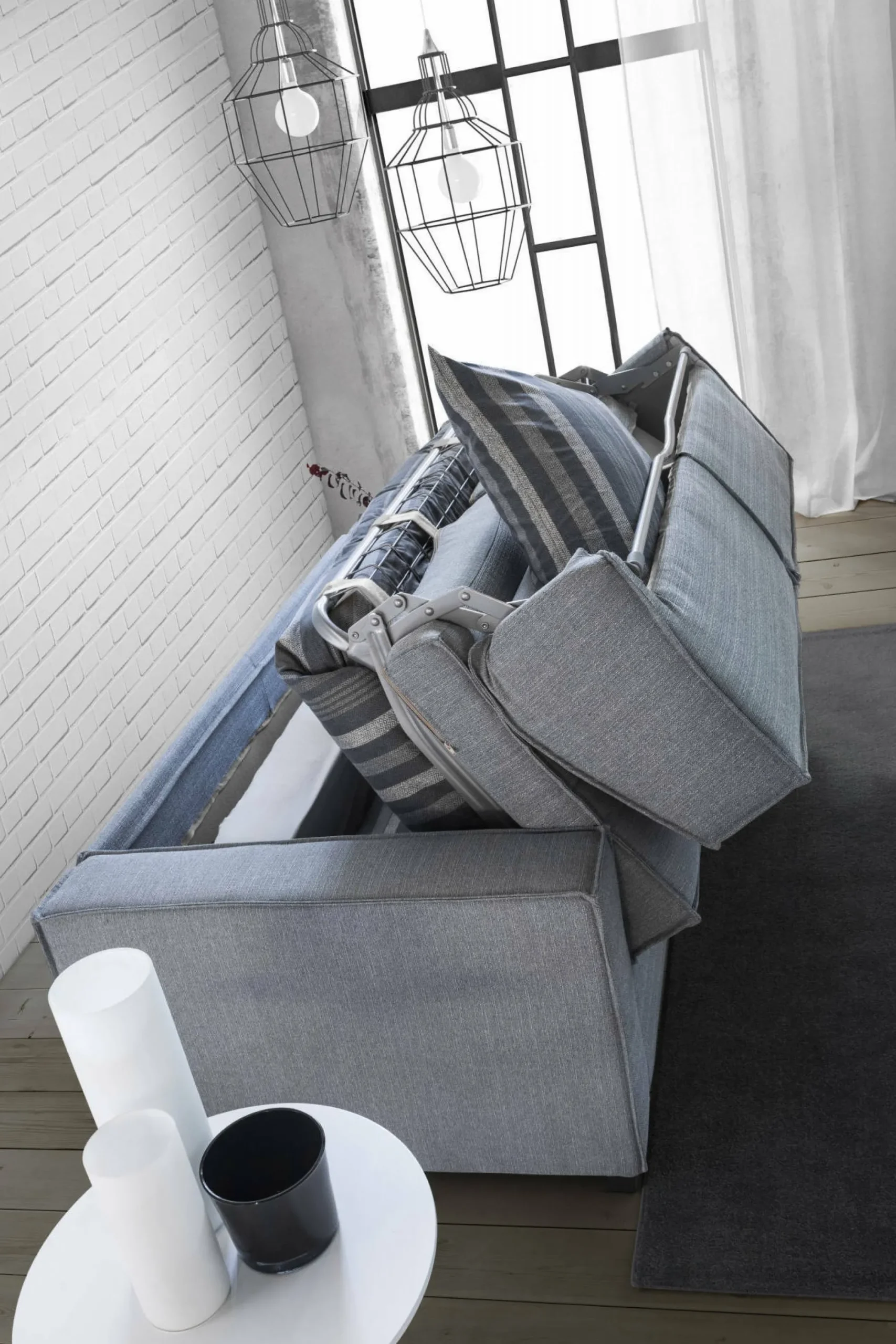 Divano letto 3 posti Adalberto, Cm 200x95h90,<Dmora New