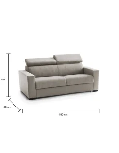 Divano letto 2 posti Aieie, Cm 180x95h85,<Dmora Discount