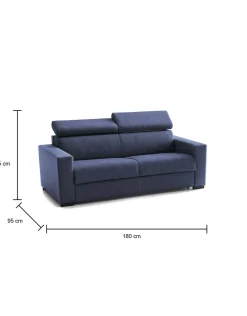 Divano letto 2 posti Aieie, Cm 180x95h85,<Dmora Clearance