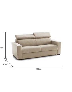 Divano letto 2 posti Aieie, Cm 180x95h85,<Dmora New
