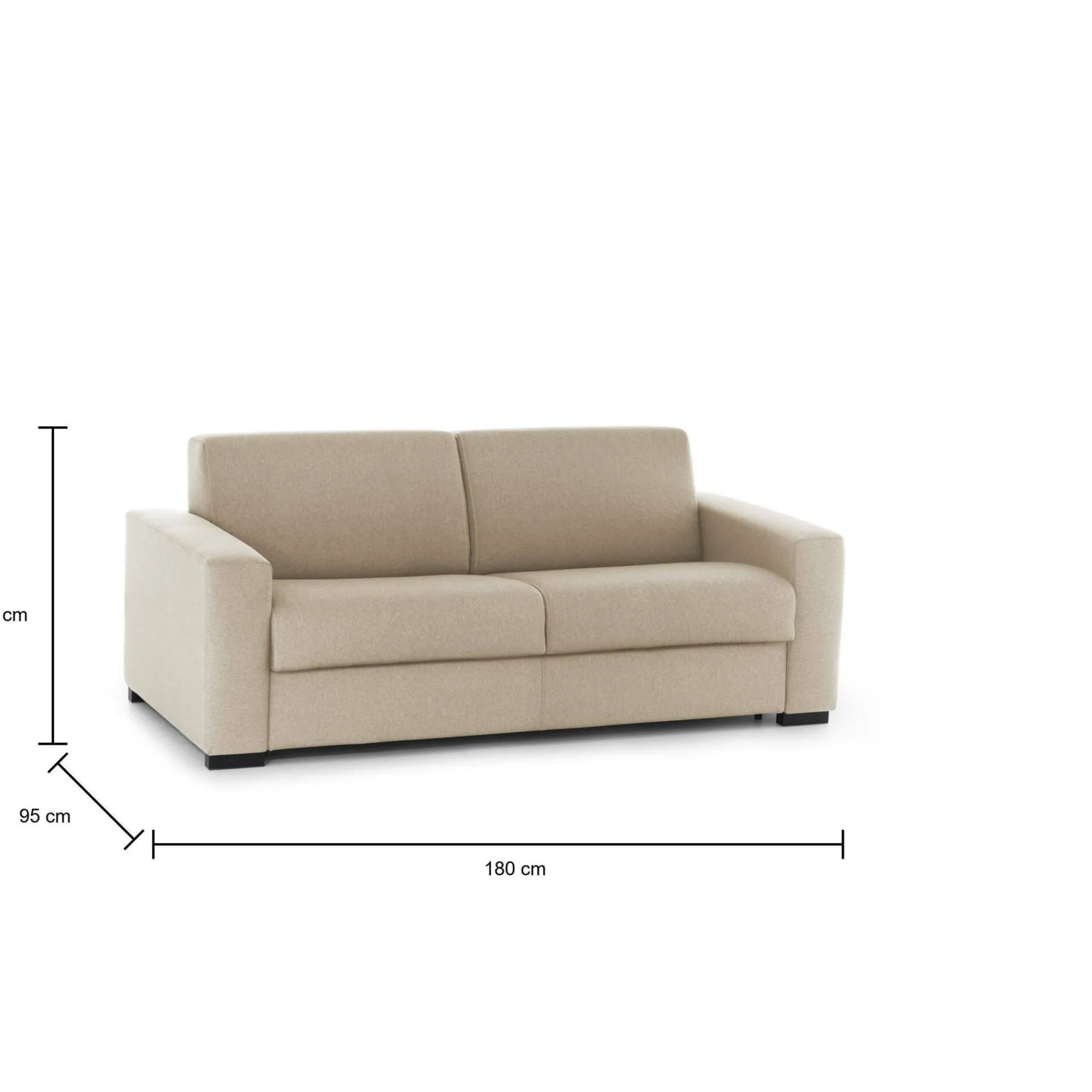 Divano letto 2 posti Akito, Cm 180x95h90,<Dmora Best