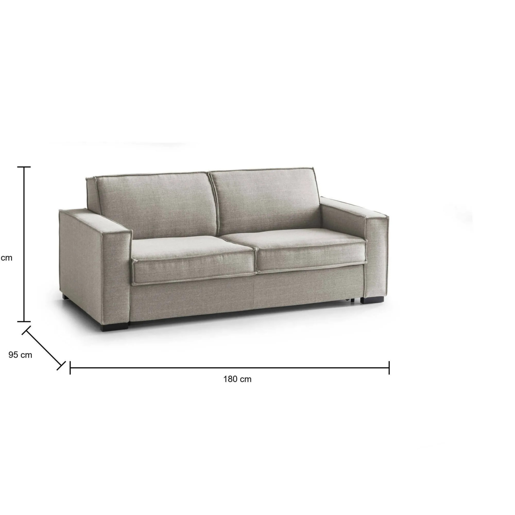 Divano letto 2 posti Alano, Cm 180x95h90,<Dmora New