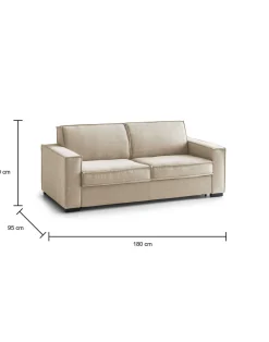 Divano letto 2 posti Alano, Cm 180x95h90,<Dmora Best