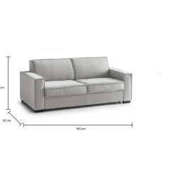 Divano letto 2 posti Alano, Cm 180x95h90,<Dmora Store