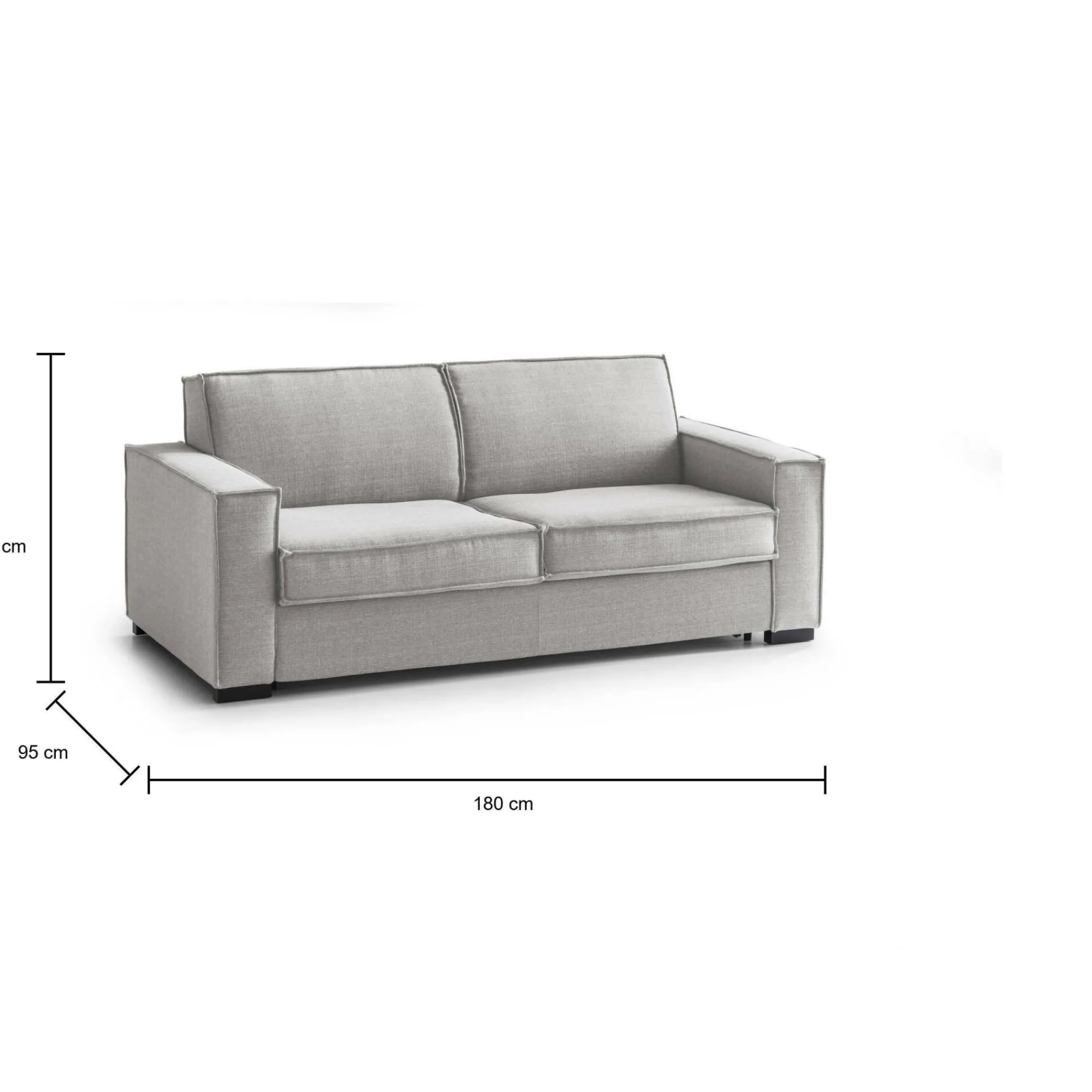 Divano letto 2 posti Alano, Cm 180x95h90,<Dmora Store