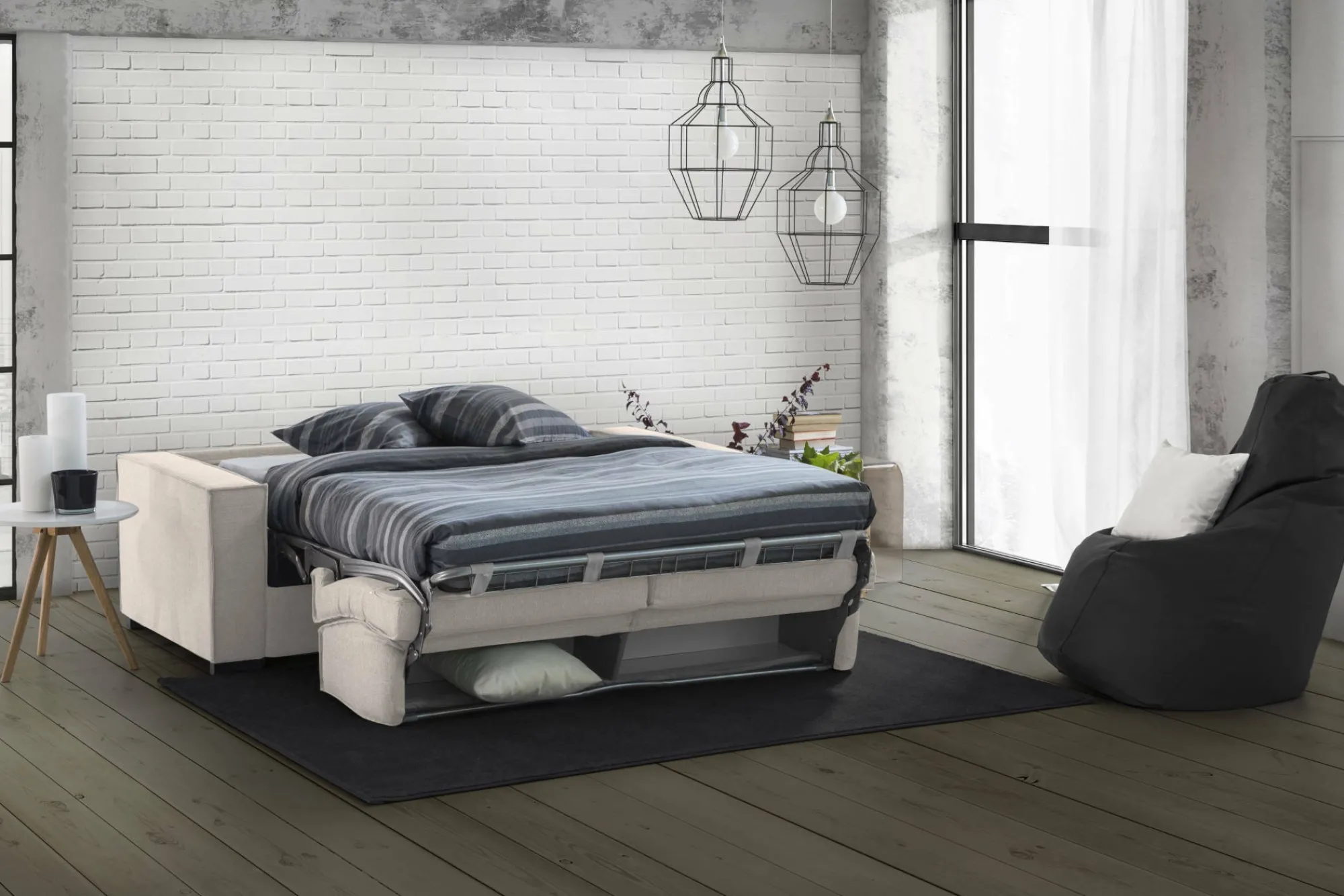 Divano letto 2 posti Alano, Cm 180x95h90,<Dmora New