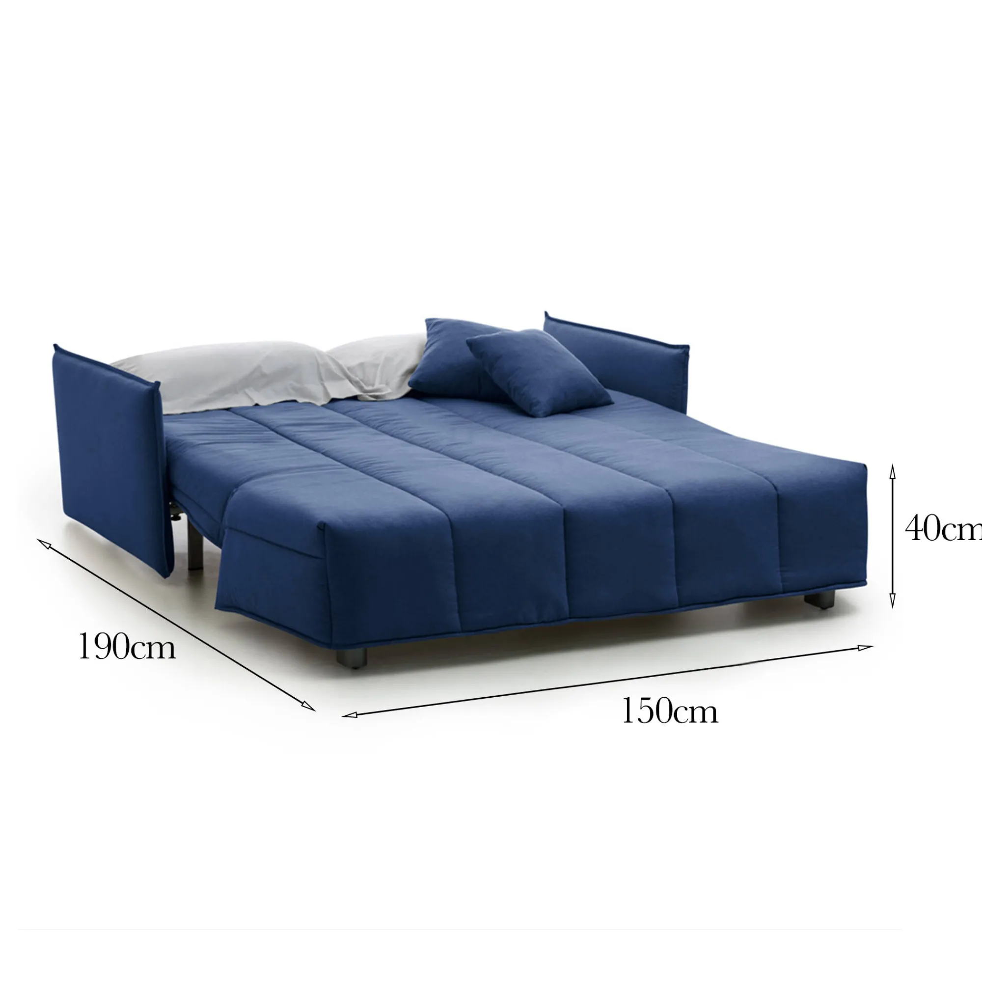 Divano letto 2 posti Alaric, Cm 150x90h85,<Dmora New