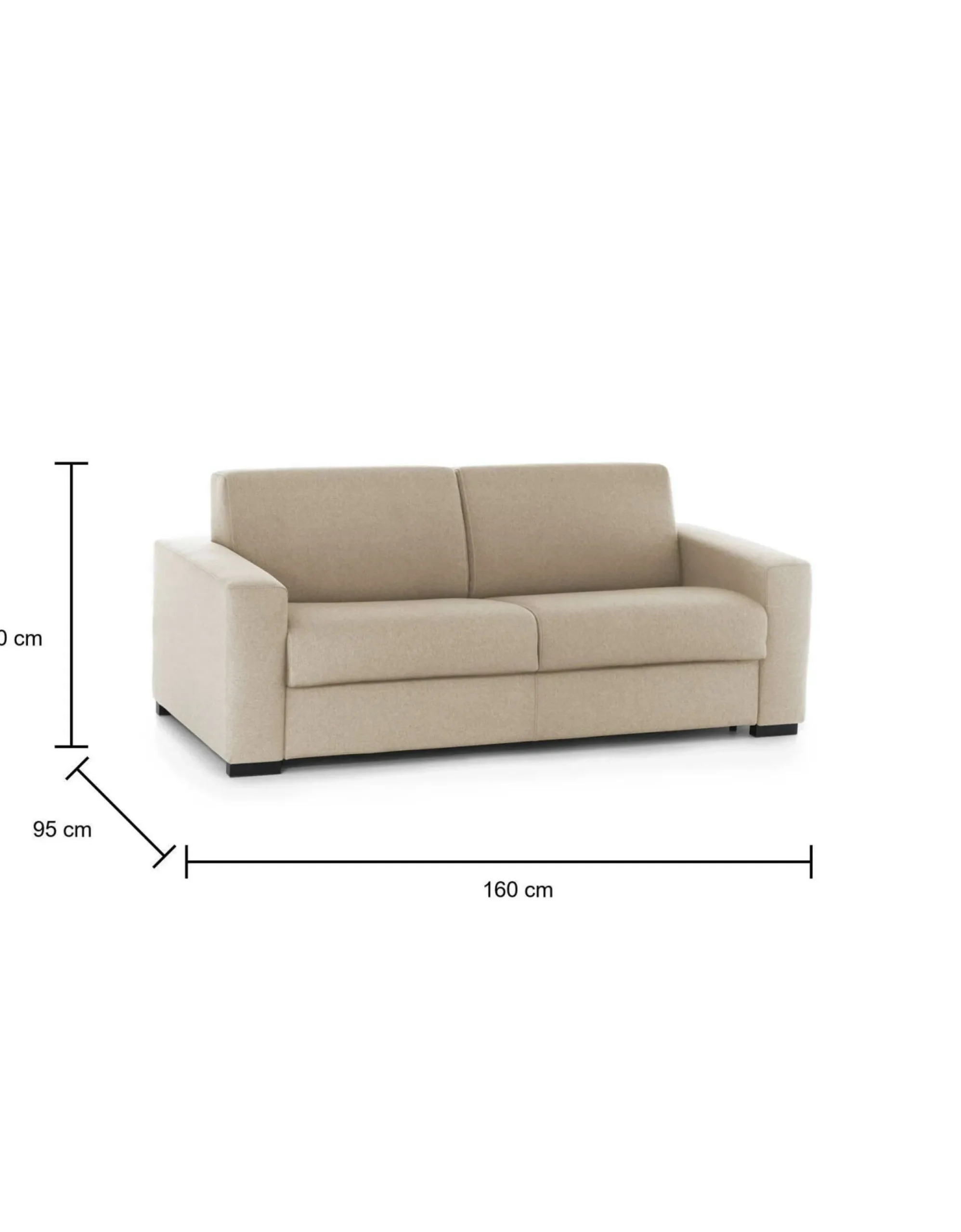 Divano letto 2 posti Alcatraz, Cm 160x95h90,<Dmora Online