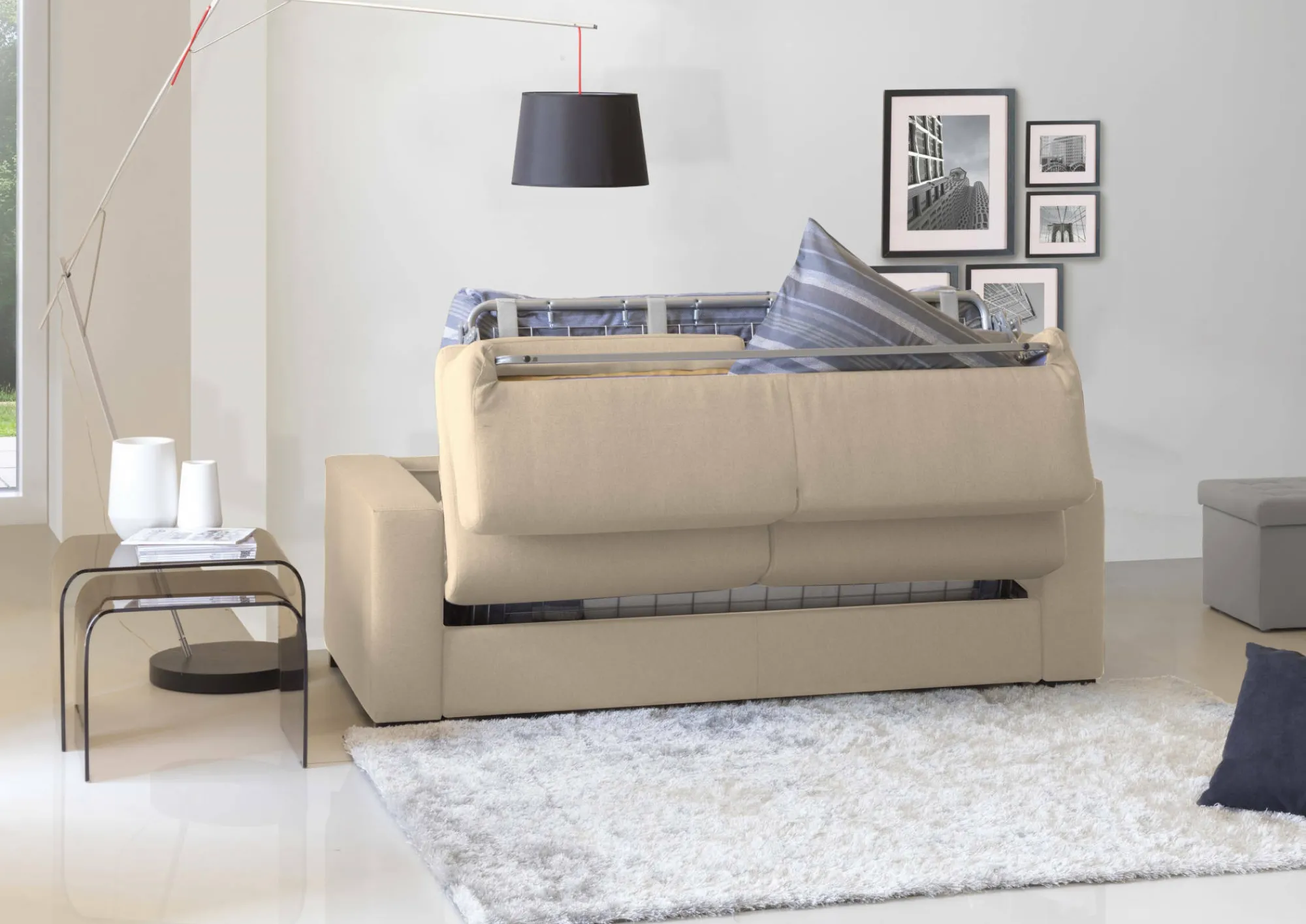 Divano letto 2 posti Alcatraz, Cm 160x95h90,<Dmora Online