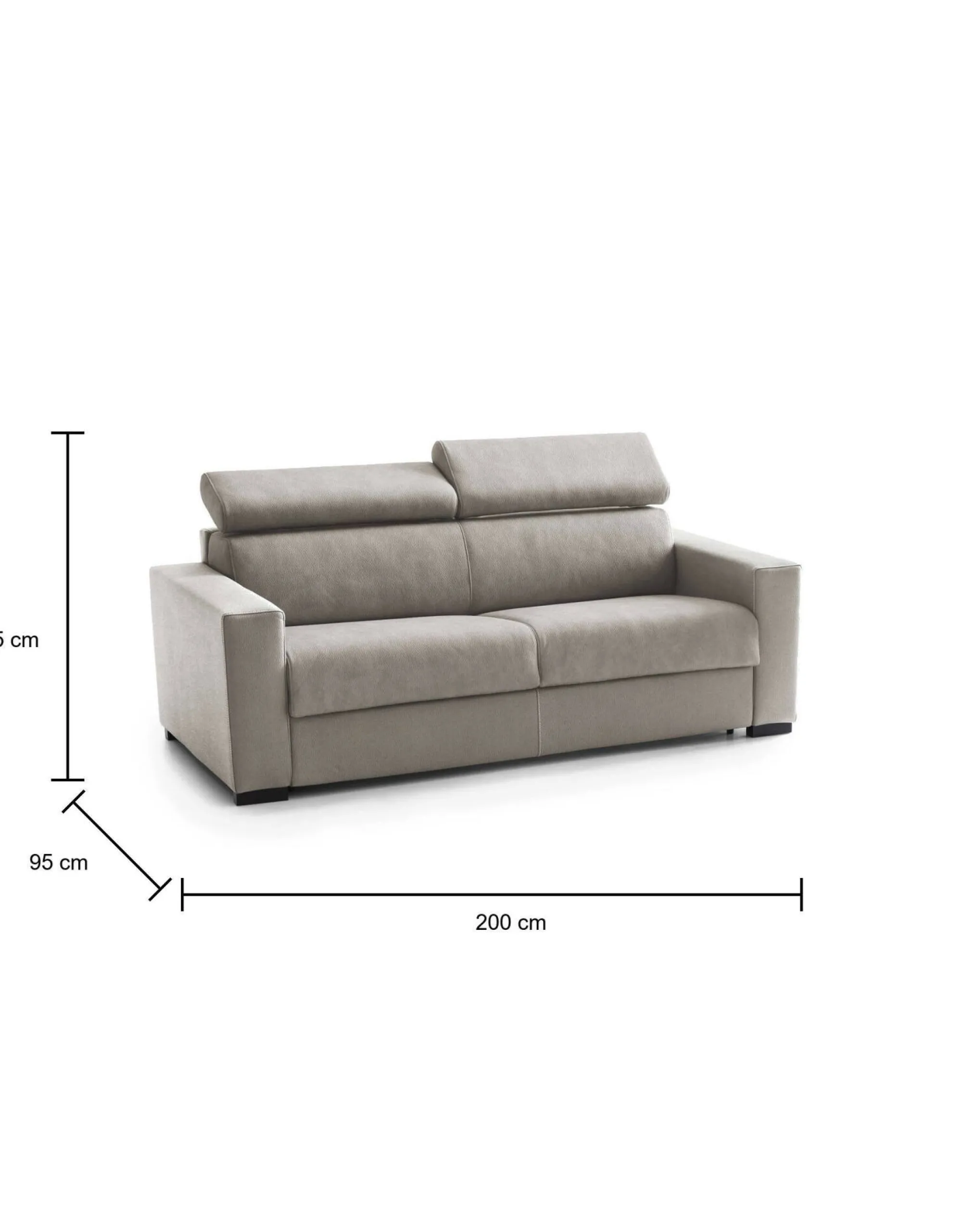 Divano letto 3 posti Algo, Cm 200x95h85,<Dmora Online