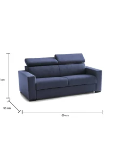 Divano letto 2 posti Alinia, Cm 160x95h85,<Dmora Flash Sale