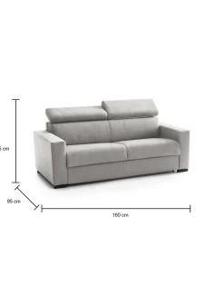 Divano letto 2 posti Alinia, Cm 160x95h85,<Dmora Hot