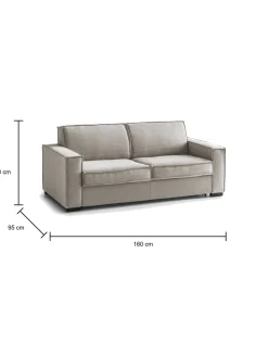 Divano letto 2 posti Alk, Cm 160x95h90,<Dmora Hot