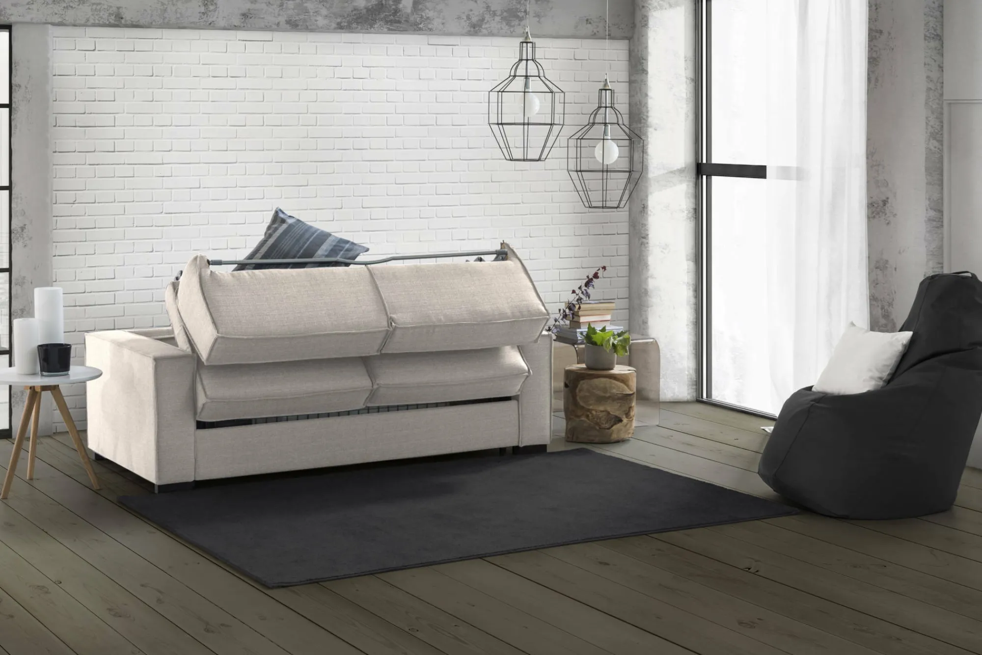 Divano letto 2 posti Alk, Cm 160x95h90,<Dmora Hot