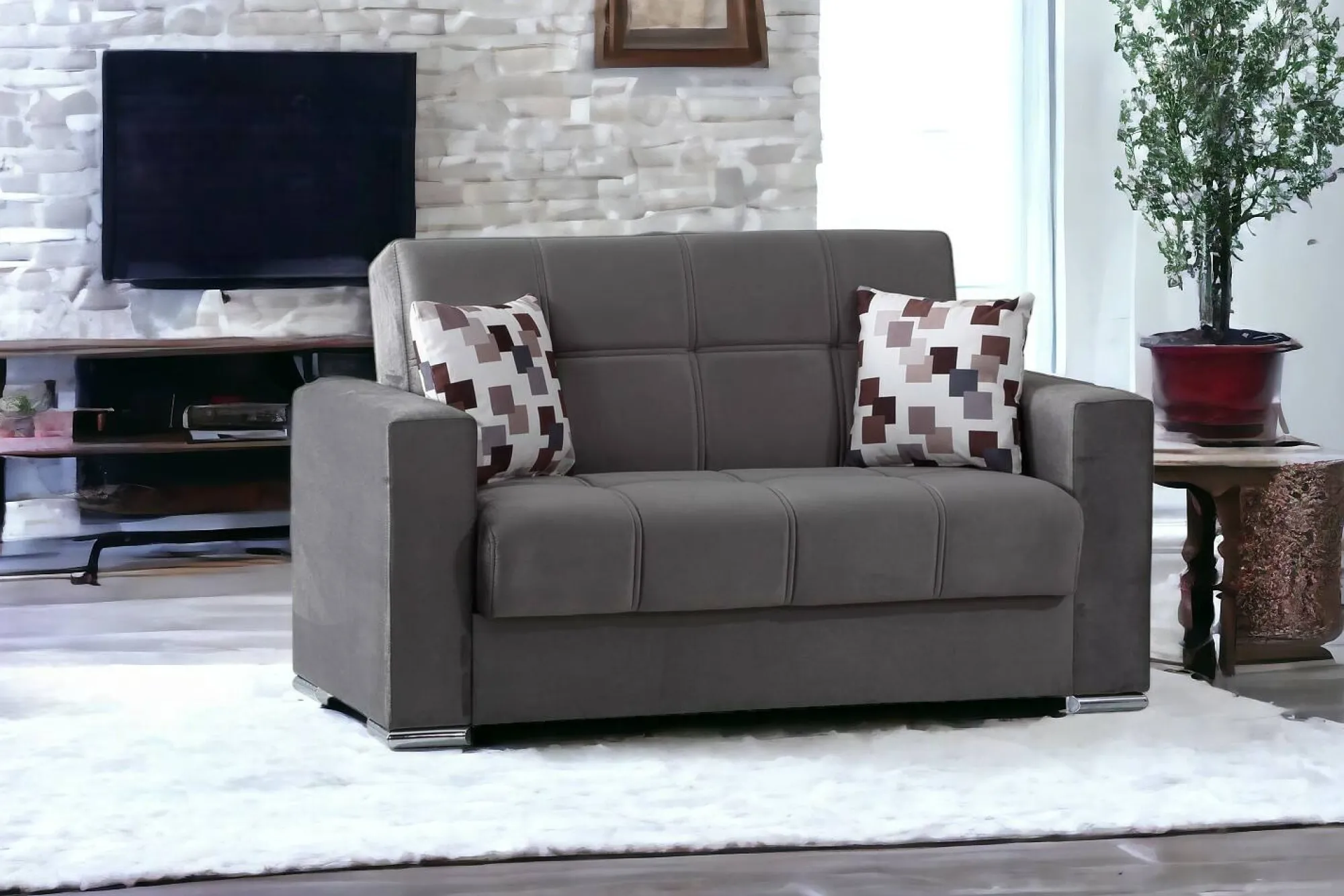 Divano letto 2 posti Anikide, 160x85h91 cm,<Dmora Fashion