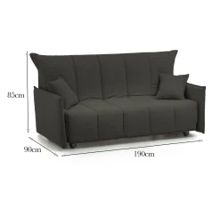 Divano letto 3 posti Ardis, Cm 190x90h85,<Dmora Discount