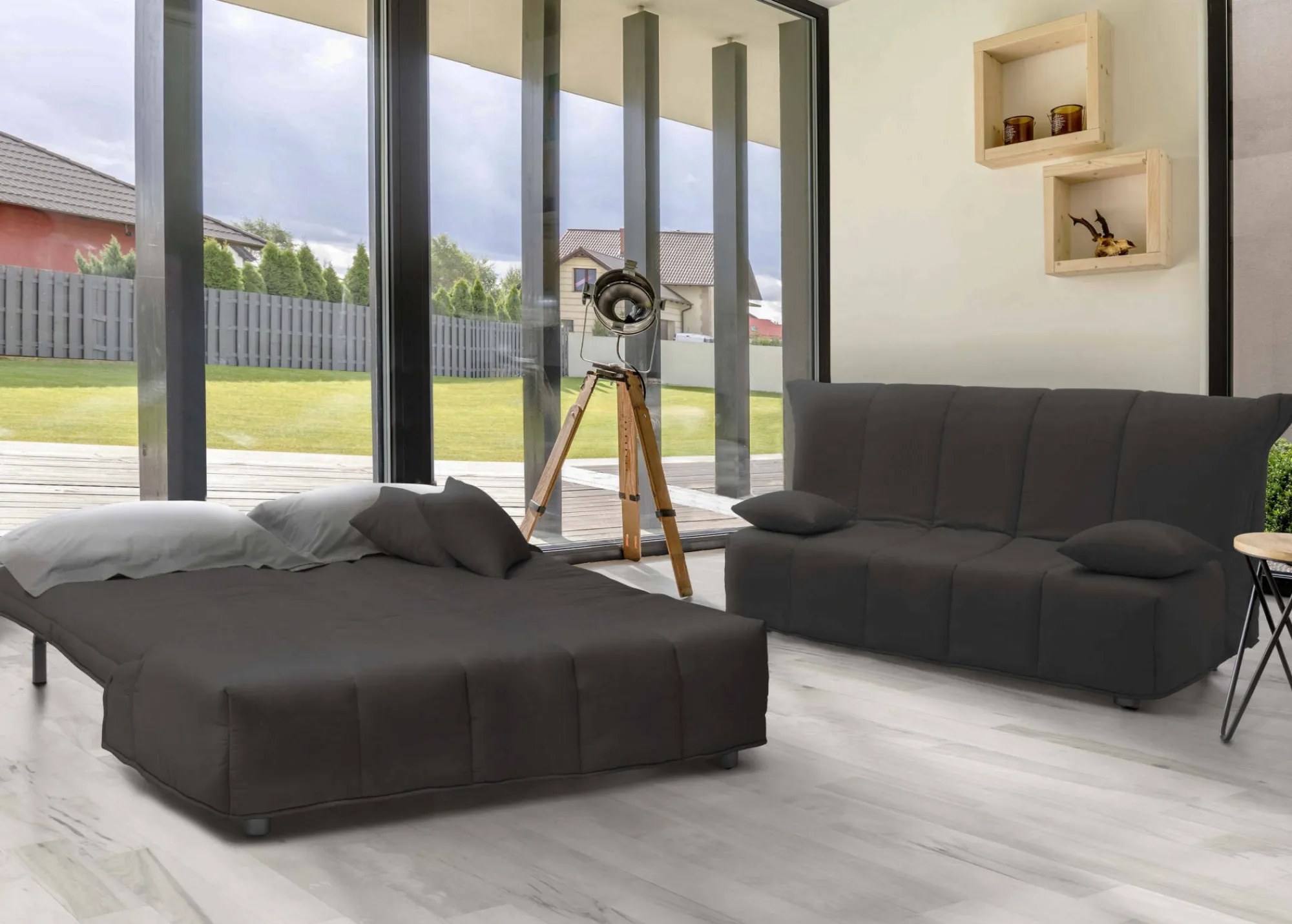 Divano letto 2 posti Ariska, Cm 125x90h85,<Dmora Cheap