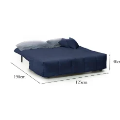 Divano letto 2 posti Ariska, Cm 125x90h85,<Dmora Best