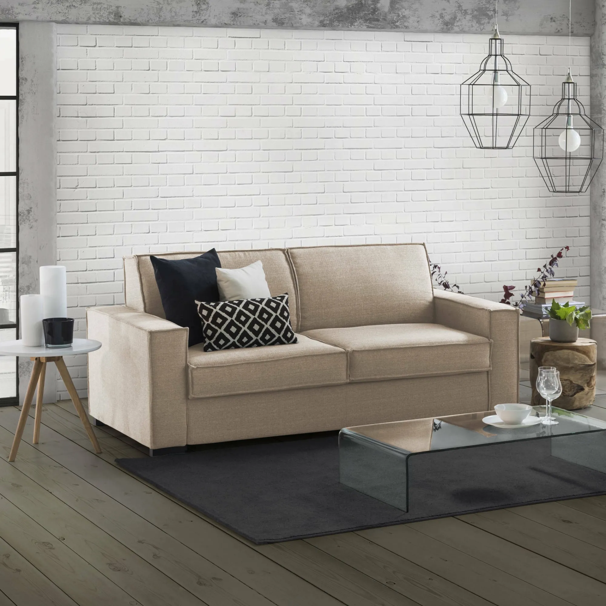 Divano letto 3 posti Asteroide, Cm 220x95h90,<Dmora Outlet