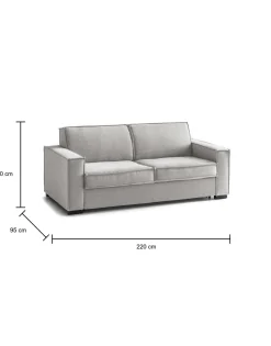 Divano letto 3 posti Asteroide, Cm 220x95h90,<Dmora Cheap