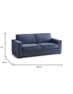 Divano letto 3 posti Asteroide, Cm 220x95h90,<Dmora Best