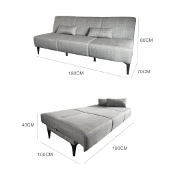 Divano letto 3 posti Aza, 190x70h80 cm,<Dmora Clearance