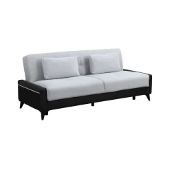 Divano letto 3 posti Belluno, 207x92h83 cm, Nero e Bianco<Dmora Discount