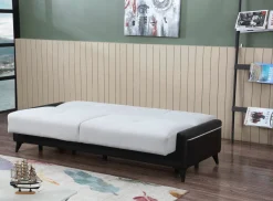 Divano letto 3 posti Belluno, 207x92h83 cm, Nero e Bianco<Dmora Discount