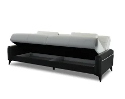 Divano letto 3 posti Belluno, 207x92h83 cm, Nero e Bianco<Dmora Discount