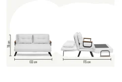 Divano letto 2 posti Calvin 133x78 h78 cm,<Dmora Outlet