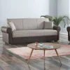 Divano letto 3 posti Dfiorini, 233x84h94 cm, Marrone e Grigio<Dmora Discount