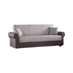 Divano letto 3 posti Dfiorini, 233x84h94 cm, Marrone e Grigio<Dmora Discount