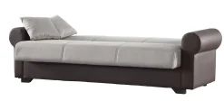 Divano letto 3 posti Dfiorini, 233x84h94 cm, Marrone e Grigio<Dmora Discount