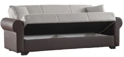 Divano letto 3 posti Dfiorini, 233x84h94 cm, Marrone e Grigio<Dmora Discount