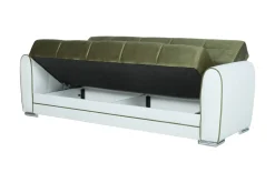 Divano letto 3 posti Dgirou, 220x84h91 cm, Bianco e Grigio Scuro<Dmora Cheap