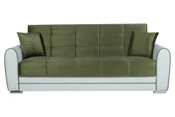 Divano letto 3 posti Dgirou, 220x84h91 cm, Bianco e Grigio Scuro<Dmora Cheap