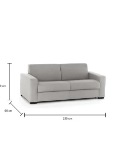 Divano letto 3 posti Estia, Cm 220x95h90,<Dmora Hot