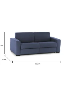 Divano letto 3 posti Estia, Cm 220x95h90,<Dmora New