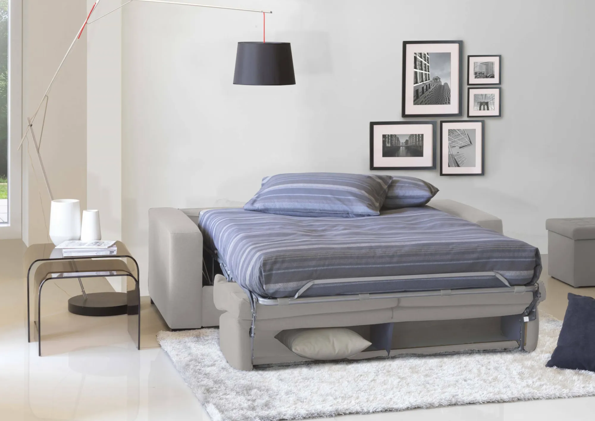 Divano letto 3 posti Estia, Cm 220x95h90,<Dmora Hot