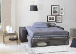 Divano letto 3 posti Estia, Cm 220x95h90, Grigio e Antracite<Dmora Hot