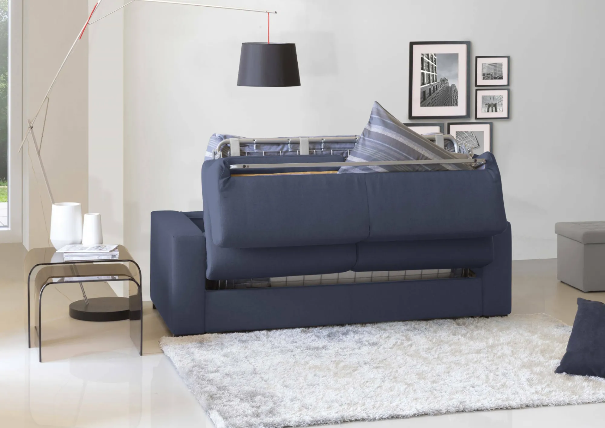 Divano letto 3 posti Estia, Cm 220x95h90,<Dmora New