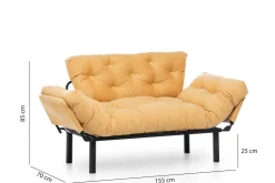 Divano letto 2 posti Guchol, 155x70 h85 cm,<Dmora Online